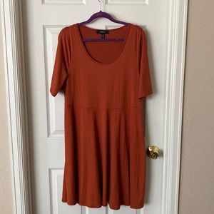 FOREVER 21 RUST SKATER DRESS